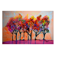 Eight trees Acrylic painting on canvas 40 x 60 cm December 2020 by Martyn Robinson